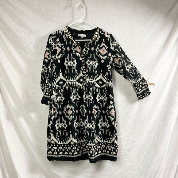 World Market Long Sleeve Mini Dress Womens S/M Aztec Bohemian Southwestern CPWM - Picture 1 of 13
